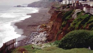 Coastal erosion in Pacifica, Calif, from 1997. (Credit: U.S. Geological Survey)