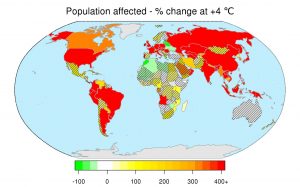 Global flood risk could increase five-fold with a 4-degree C temperature rise