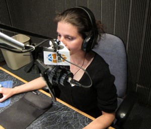 Marissa Weiss at KUNK radio's recording studio.