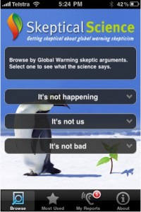 A screenshot of the Skeptical Science app
