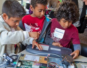 A group of second-graders visit Lawrence Berkeley National Laboratory to learn about how computers enable science research. (Photo courtesy of LBNL)