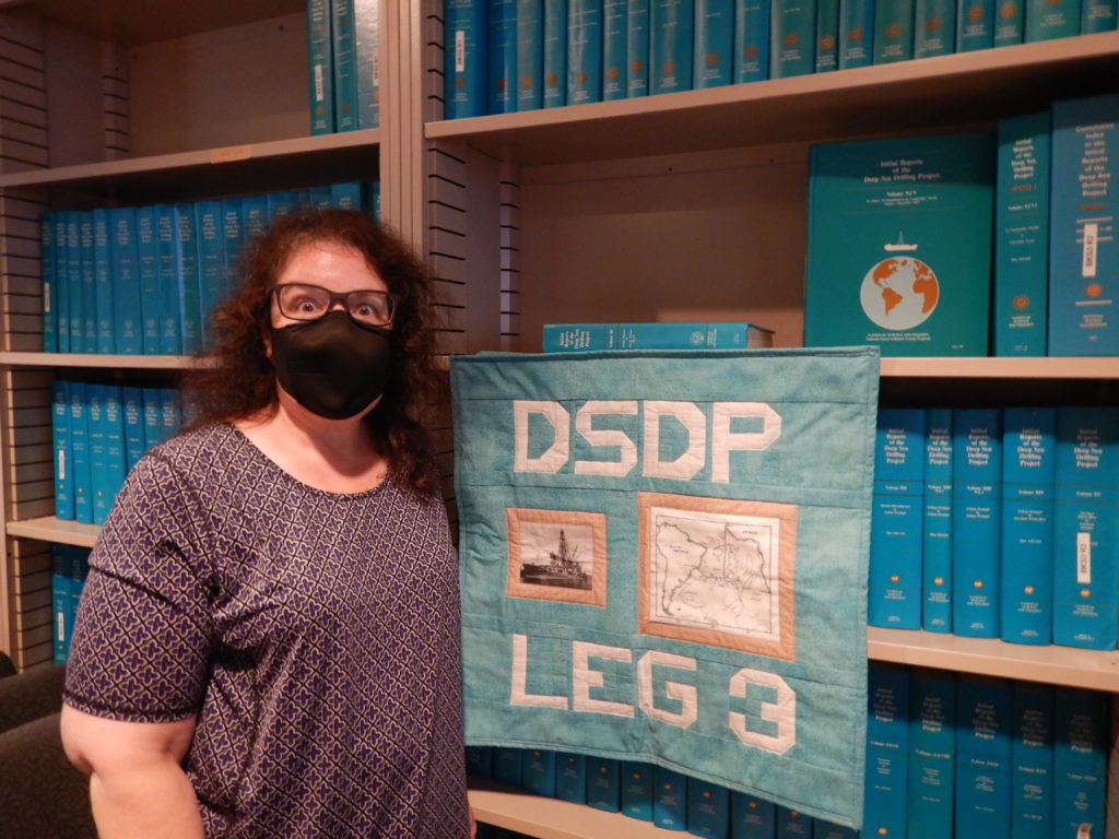 Laura posing with DSDP quilt