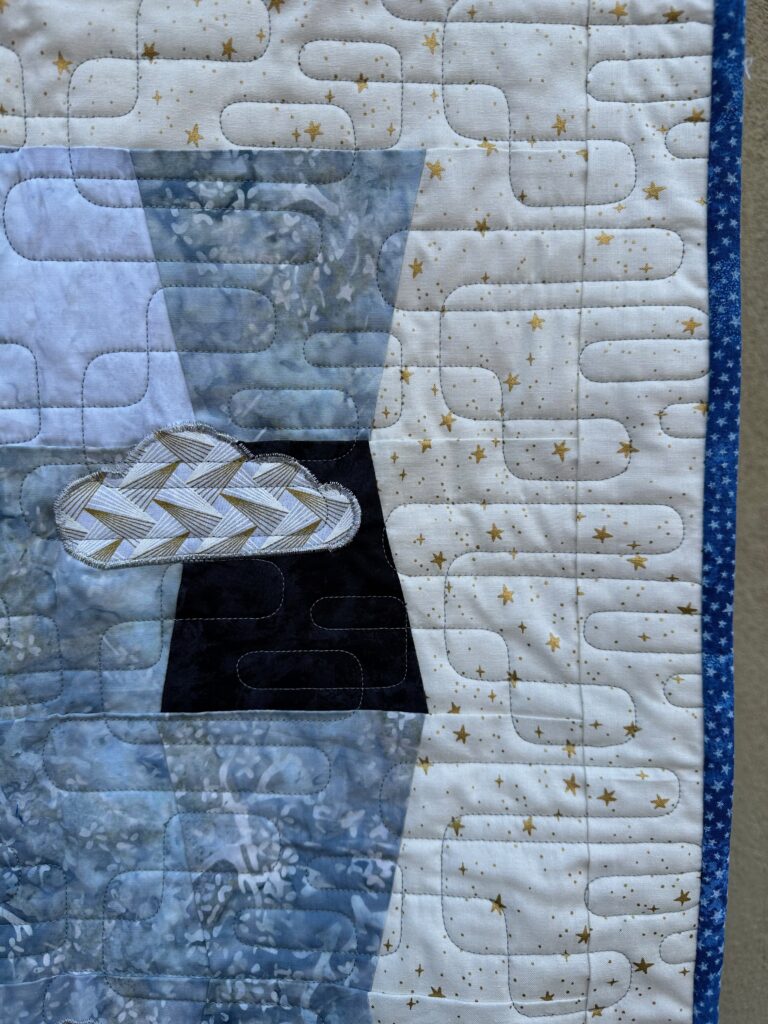 close-up of right corner of a quilt