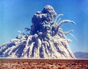 A 107 kiloton shallow underground explosion at the Nevada test site in 1962. Credit: ctbto.org