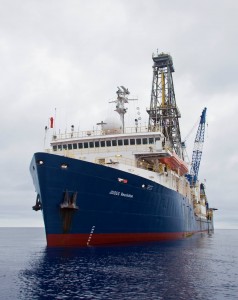 The 471-foot drill ship, Joides Resolution. Credit:Adam Bogus/IODP