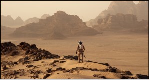 Fictional astronaut Mark Watney (Matt Damon), stranded on Mars in the film “The Martian,” fights to stay alive despite the planet’s hostile conditions, until a hoped-for rescue mission can arrive. Credit: Twentieth Century Fox 