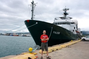 Dr. William Sager, leading expert on Tamu Masiff and Chief Scientist on the R/V Falkor for this expedition. Credit: SOI/Kerry Ward