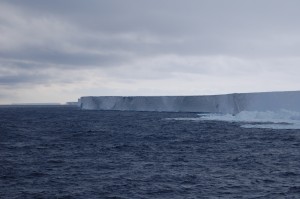 Meltwater from the Dotson Ice Shelf, shown here, carries up iron-rich deep water in the Amundsen Sea, new research shows. Credit: Patricia L. Yager. 