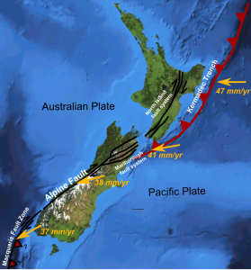 New research that New Zealand’s Alpine Fault has moved more in the last 25 million years than any other known land fault on Earth. Credit: Mikenorton via Creative Commons. 