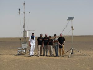 Francesca Esposito and her research team carried out two experiments in the Sahara Desert in the summers of 2013 and 2014 to tease apart the relationship between electricity and lifting of dust into the air during dust storms. Credit: Francesca Esposito. 