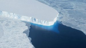 The melting Thwaites Glacier in the West Antarctic Ice Sheet, a climatic tipping element that global warming may have committed to an irreversible shift. Photo credit: NASA.