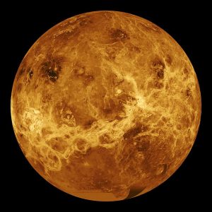 Image of Venus. The debate on this whether or not this second planet from the sun had plate tectonics at one time still rages. Credit: Wikimedia Commons.