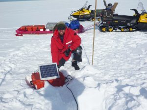 Colorado State University researchers, including Rob Anthony (pictured), measured seismic signals generated by ocean waves in Antarctica. Credit: Rob Anthony