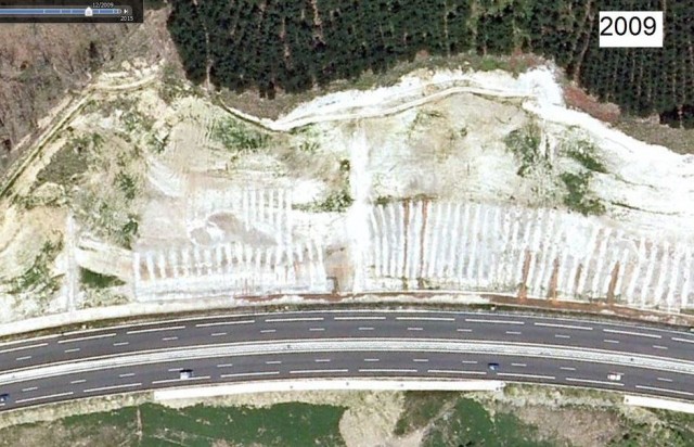 Eskoriatza - Vitoria motorway slope via Google Earth and Fats Grasas