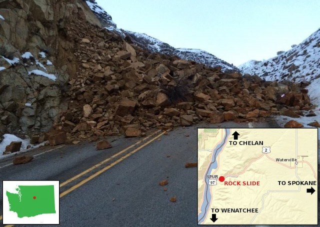Rockslide near Wenatchee
