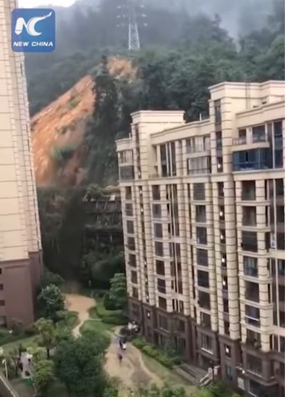The landslide at Sanming in China