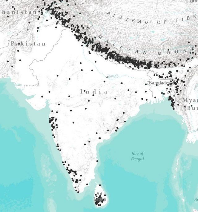 Fatal landslides in South Asia, 20014 to 2016