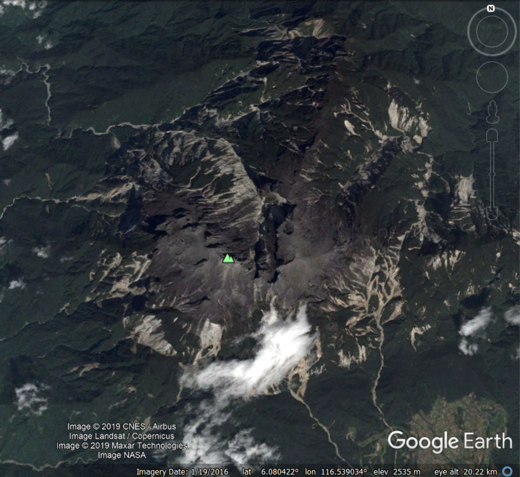 Mount kinabalu volcano is a