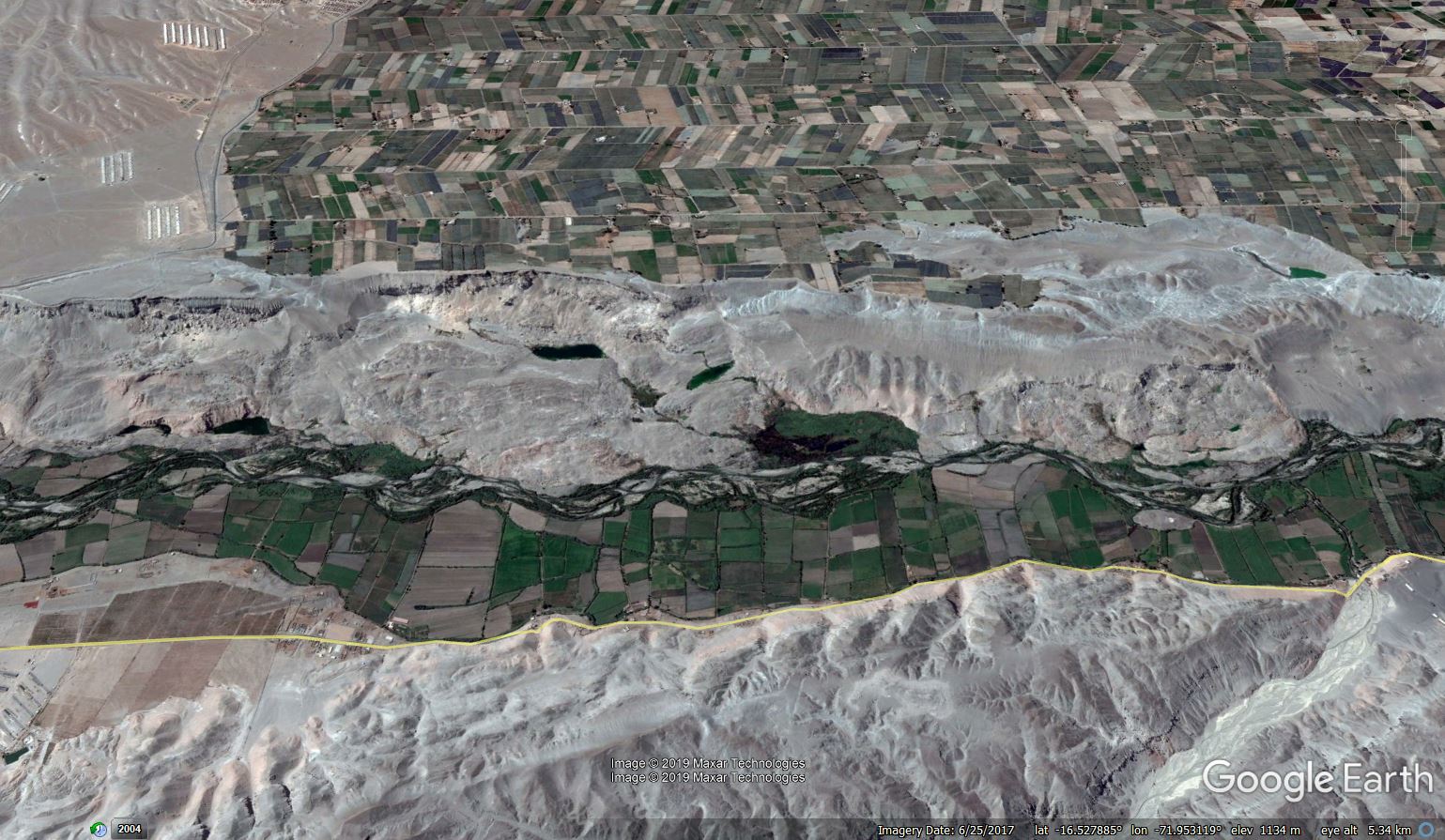 Landslides caused by irrigation in Peru
