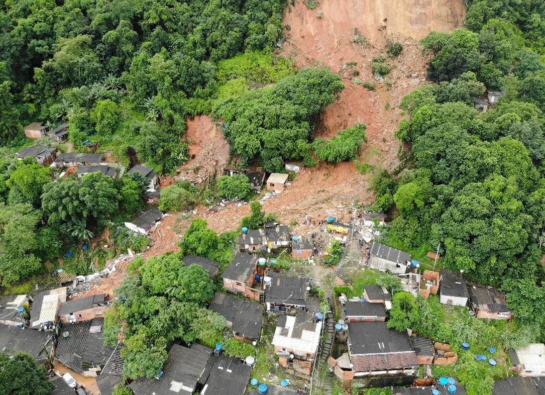 A landslide in Guaraja in Baixada Santista
