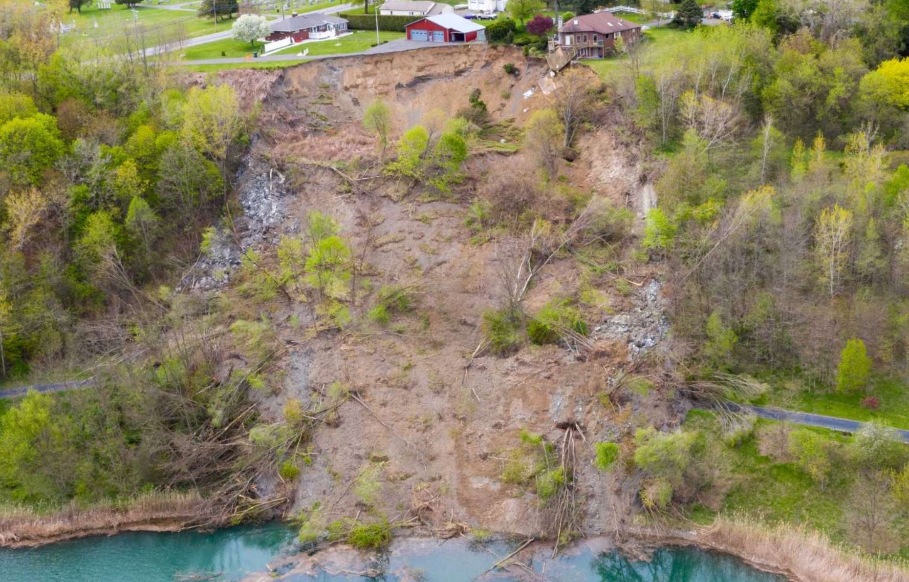 The landslide at Waterford in New York.