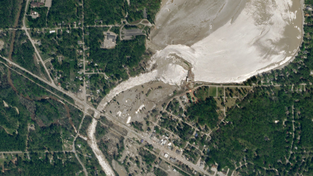 The aftermath of the Sanford dam failure in Michigan - The Landslide ...