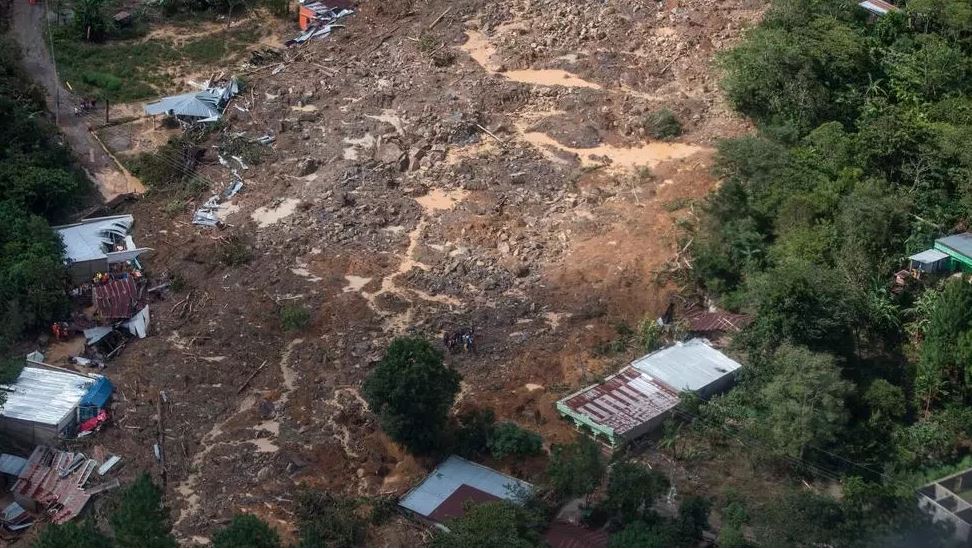 The landslide at San Cristobal Verapaz in Guatemala
