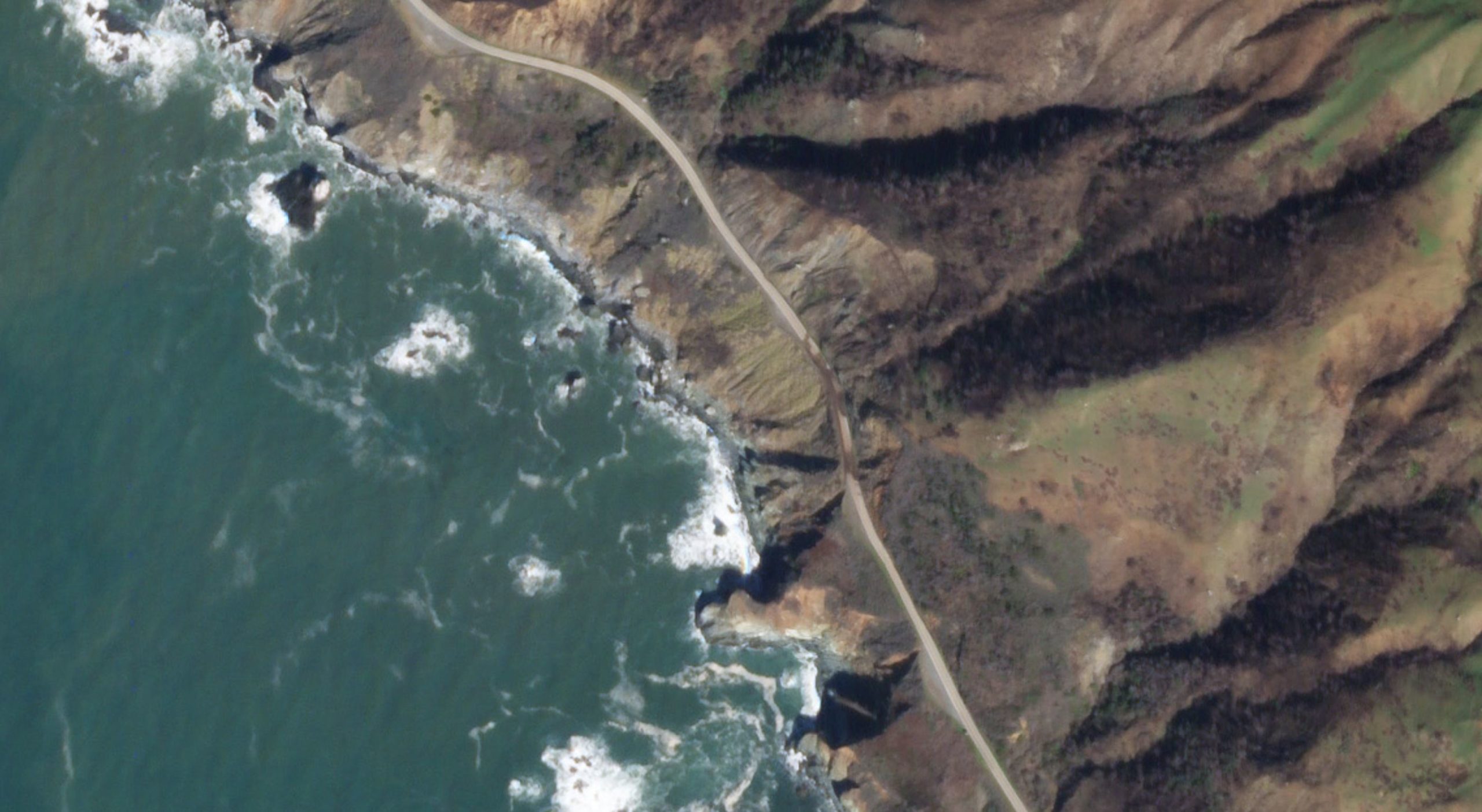 State Highway 1 damage as imaged by Planet Labs