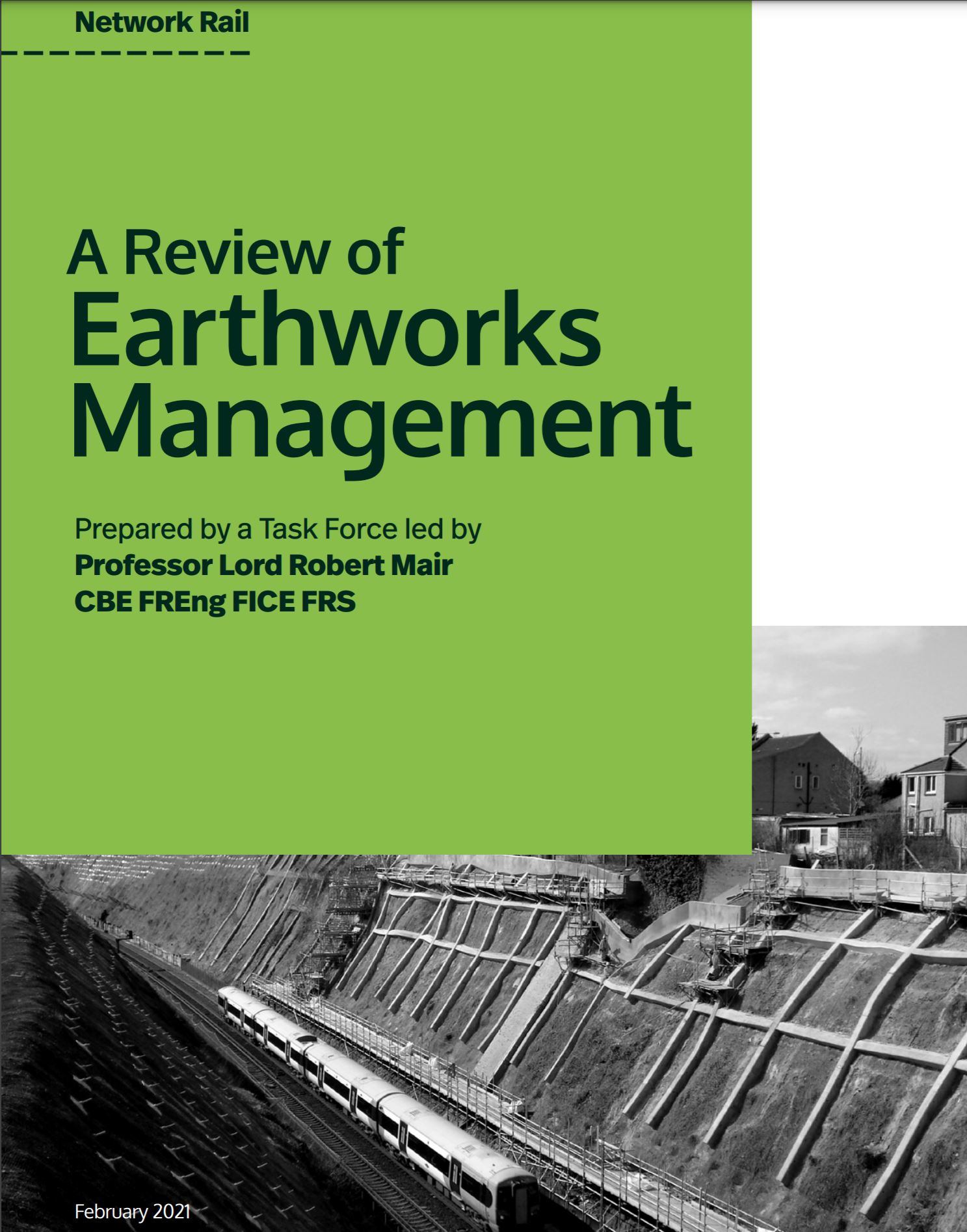 The front cover of the Network Rail report on Earthworks Management