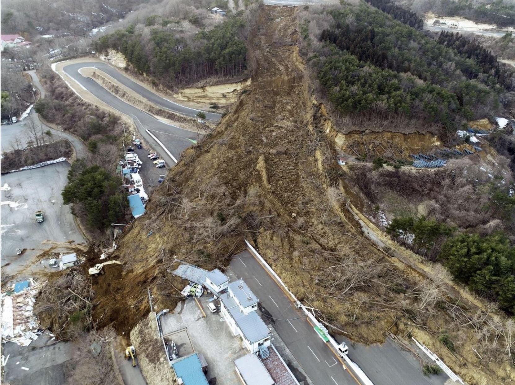 The track of the Ebisu Circuit landslide