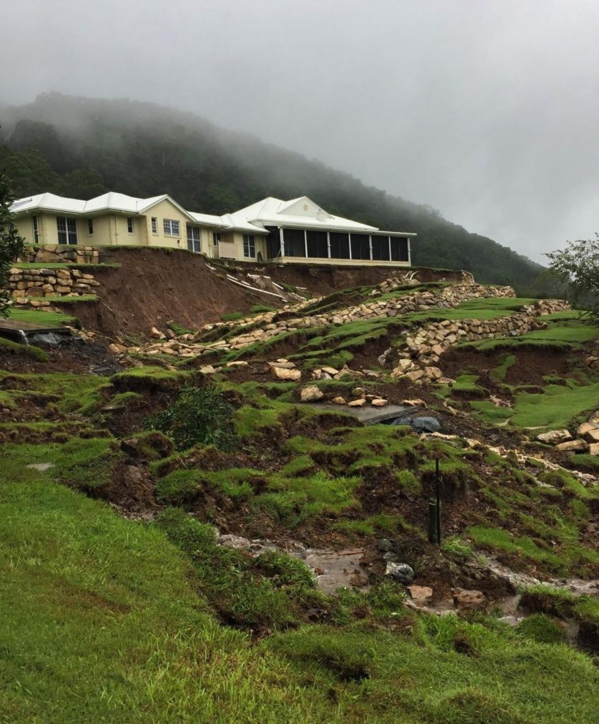 The aftermath of the Wongawallan landslide in Australia