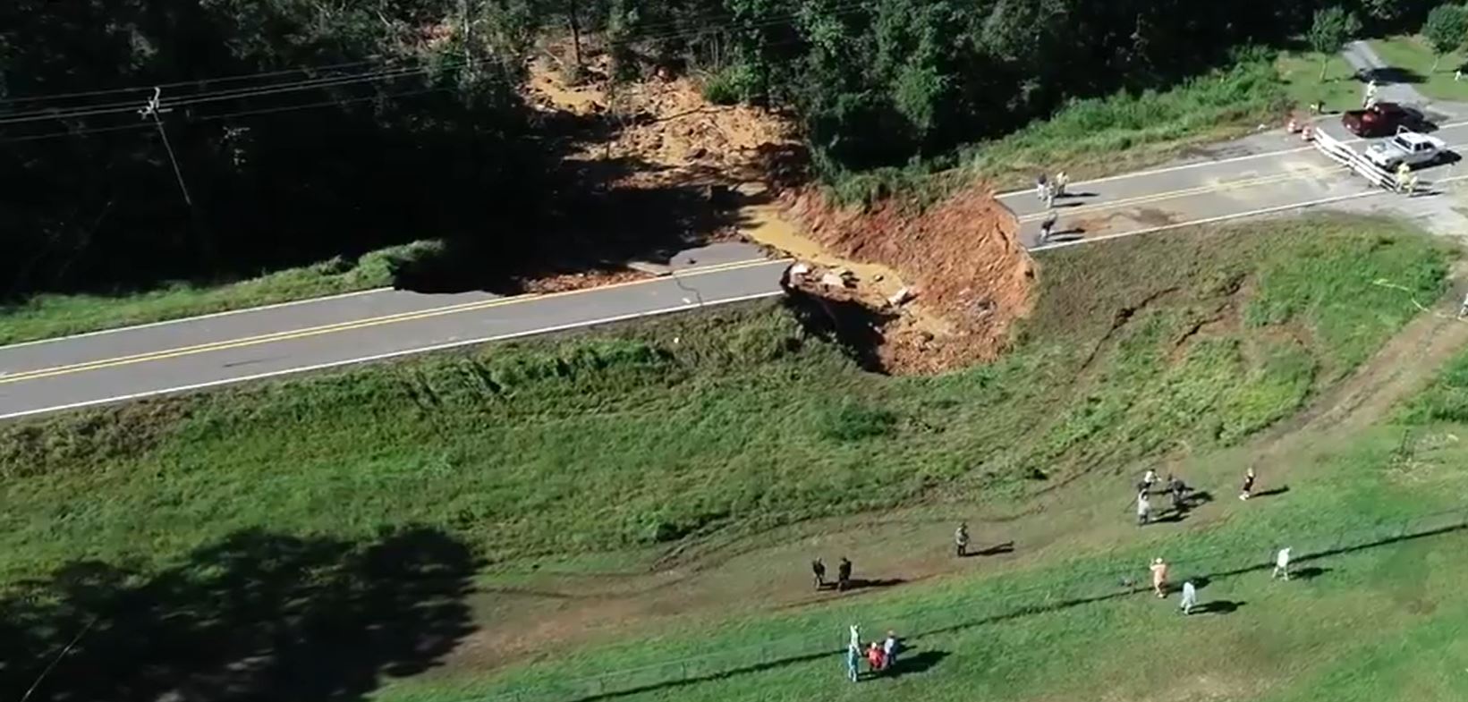 An oblique view of the fatal landslide in George County