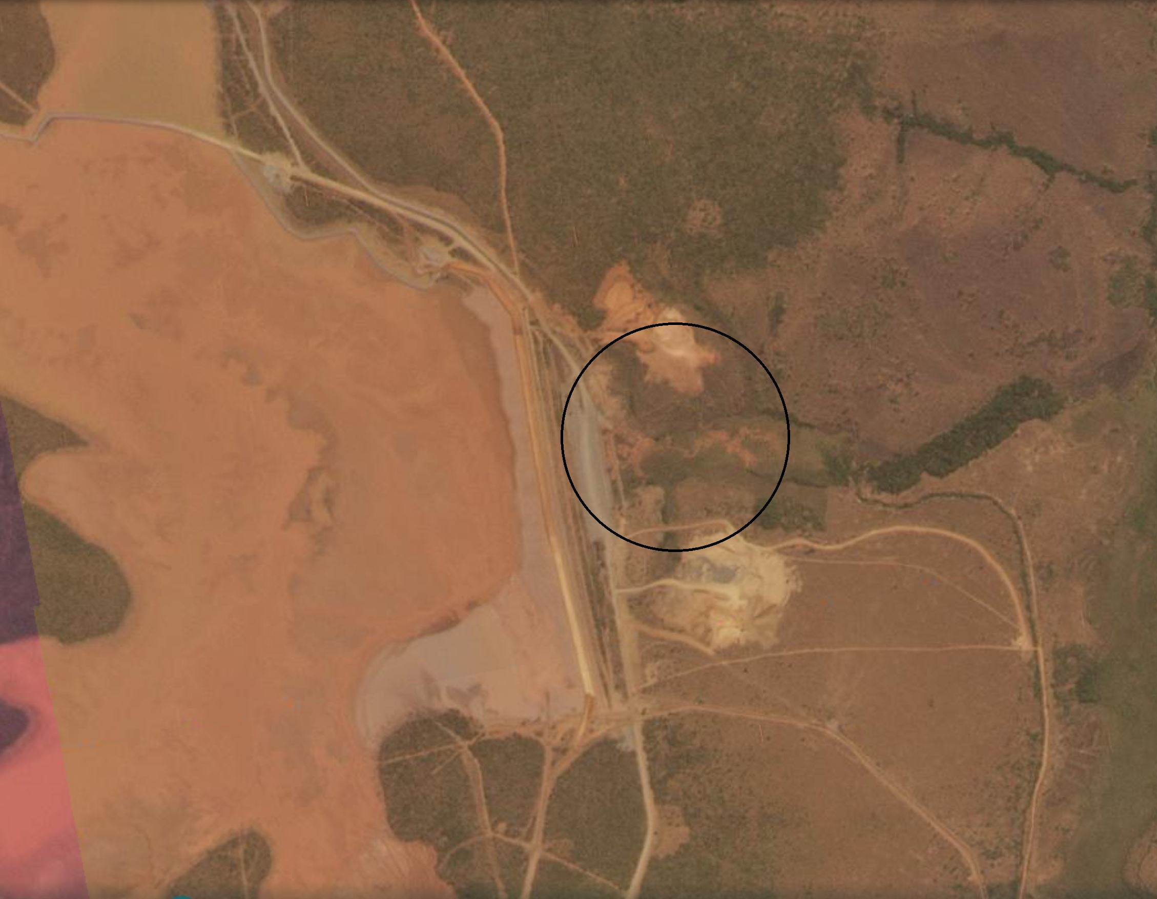 Pollution downstream of the Catoca diamond mine on 24 July 2021. 