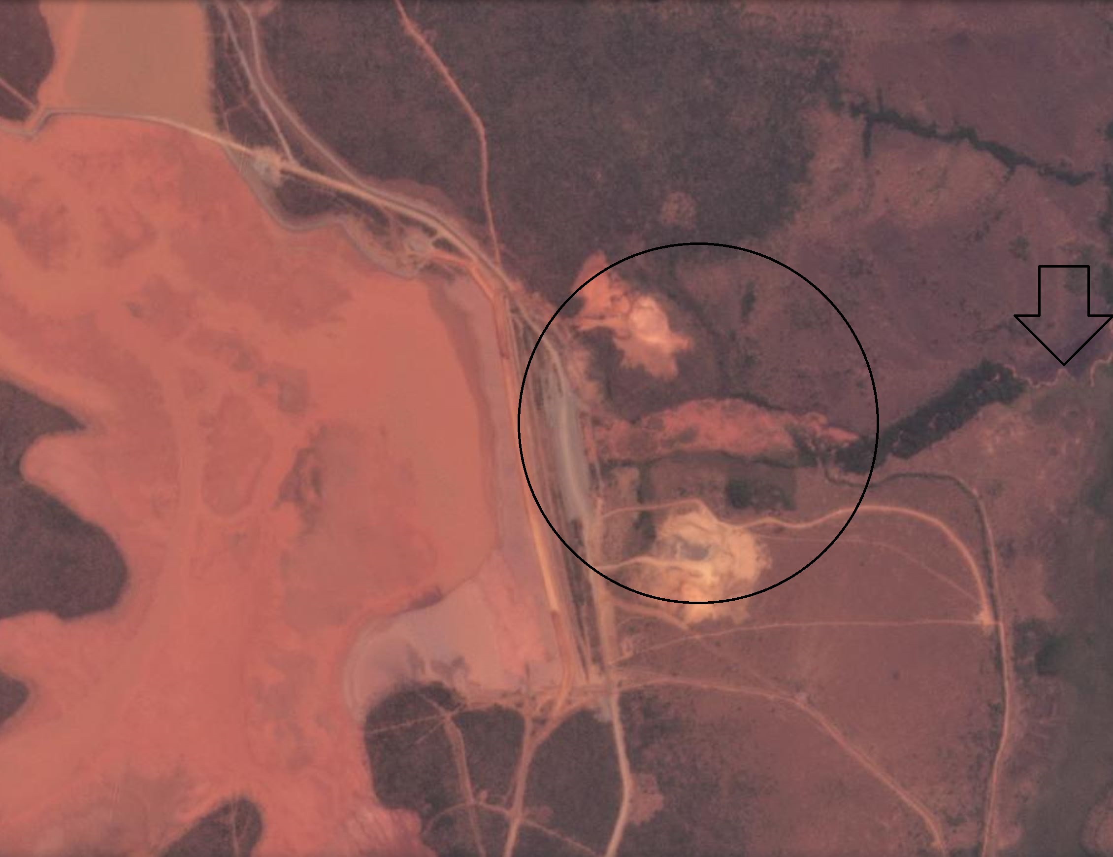 Pollution downstream of the Catoca diamond mine on 25 July 2021. 