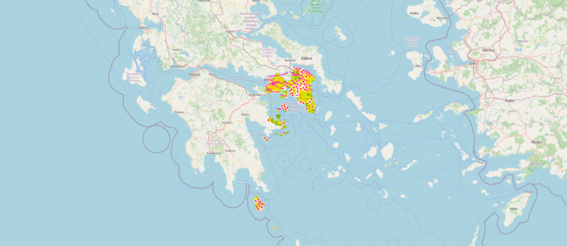Figure 3. An excerpt from the landslide WebGIS platform for Attica Region, Greece