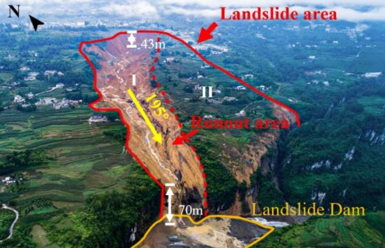 The full extent of the Mazhe Village landslide in China
