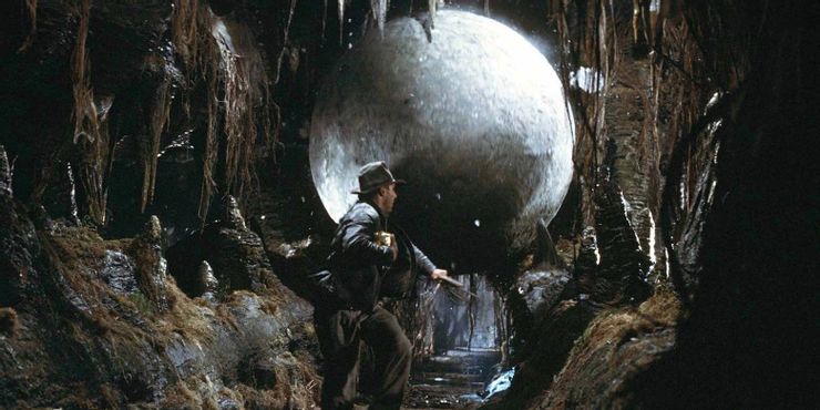 The boulder chasing Harrison Ford in the Film Raiders of the Lost Ark. 