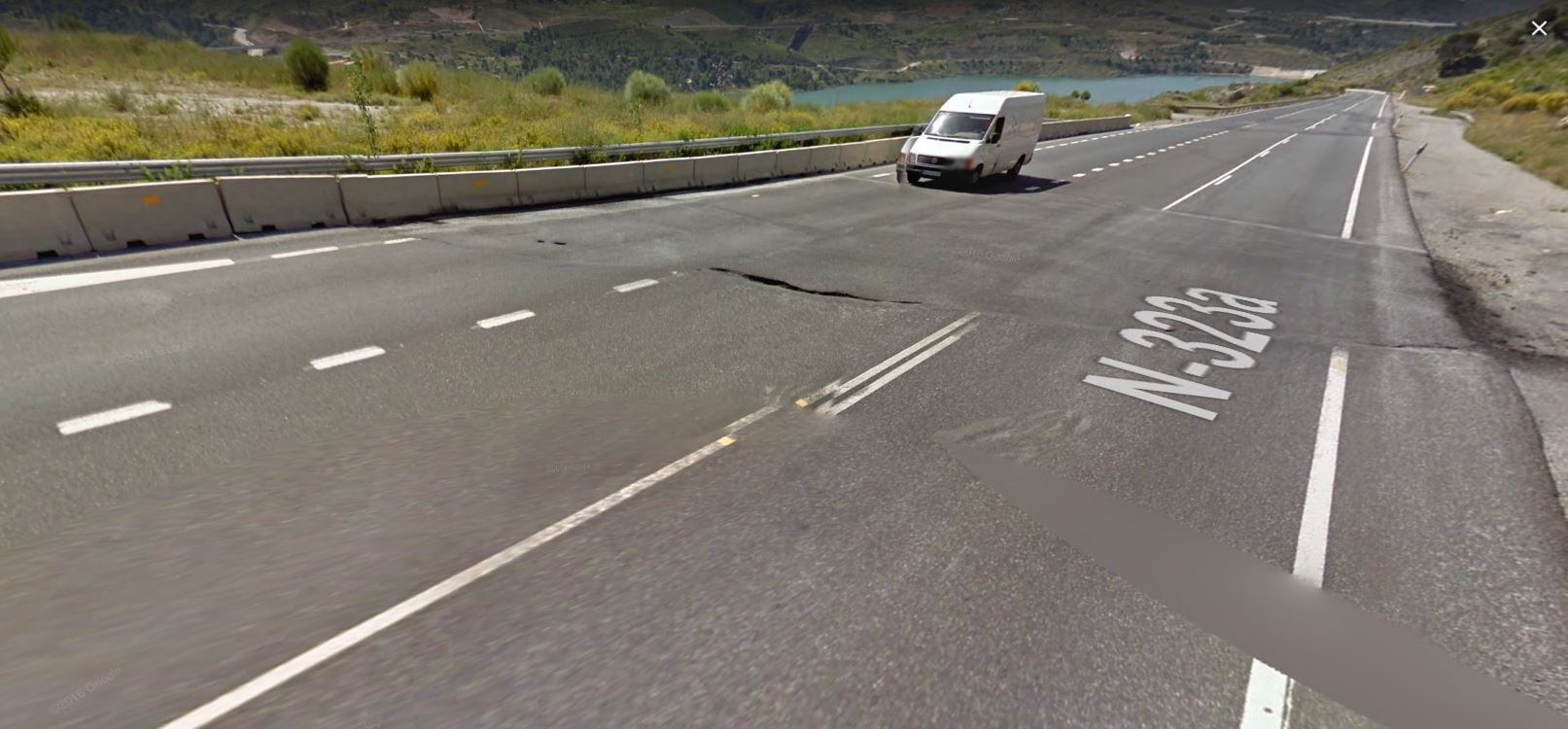 May 2011 Google Street View image of the lateral margin of the El Arrecife Landslide in Spain.