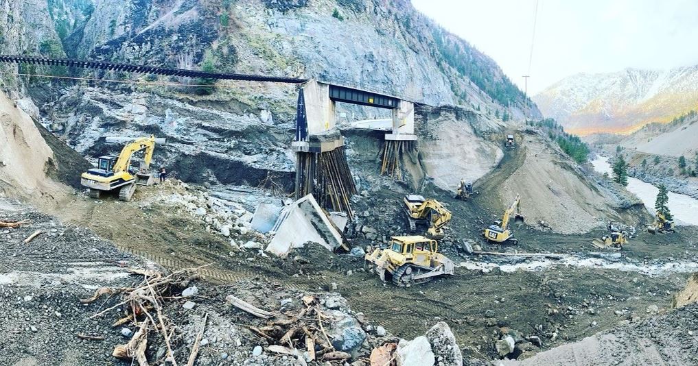 The aftermath of the debris flow at Tank Hill in British Columbia.