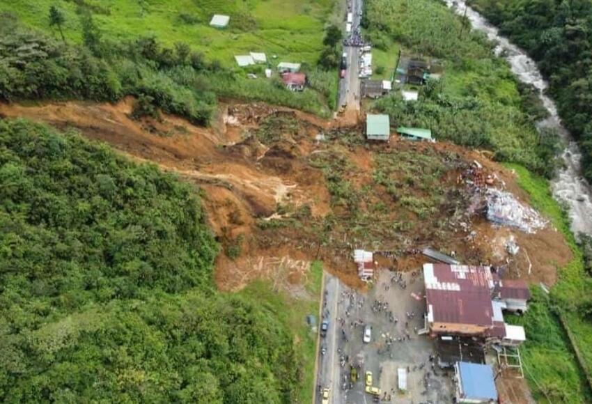 The aftermath of the 2 November 2021 landslide at Mallama in Colombia.
