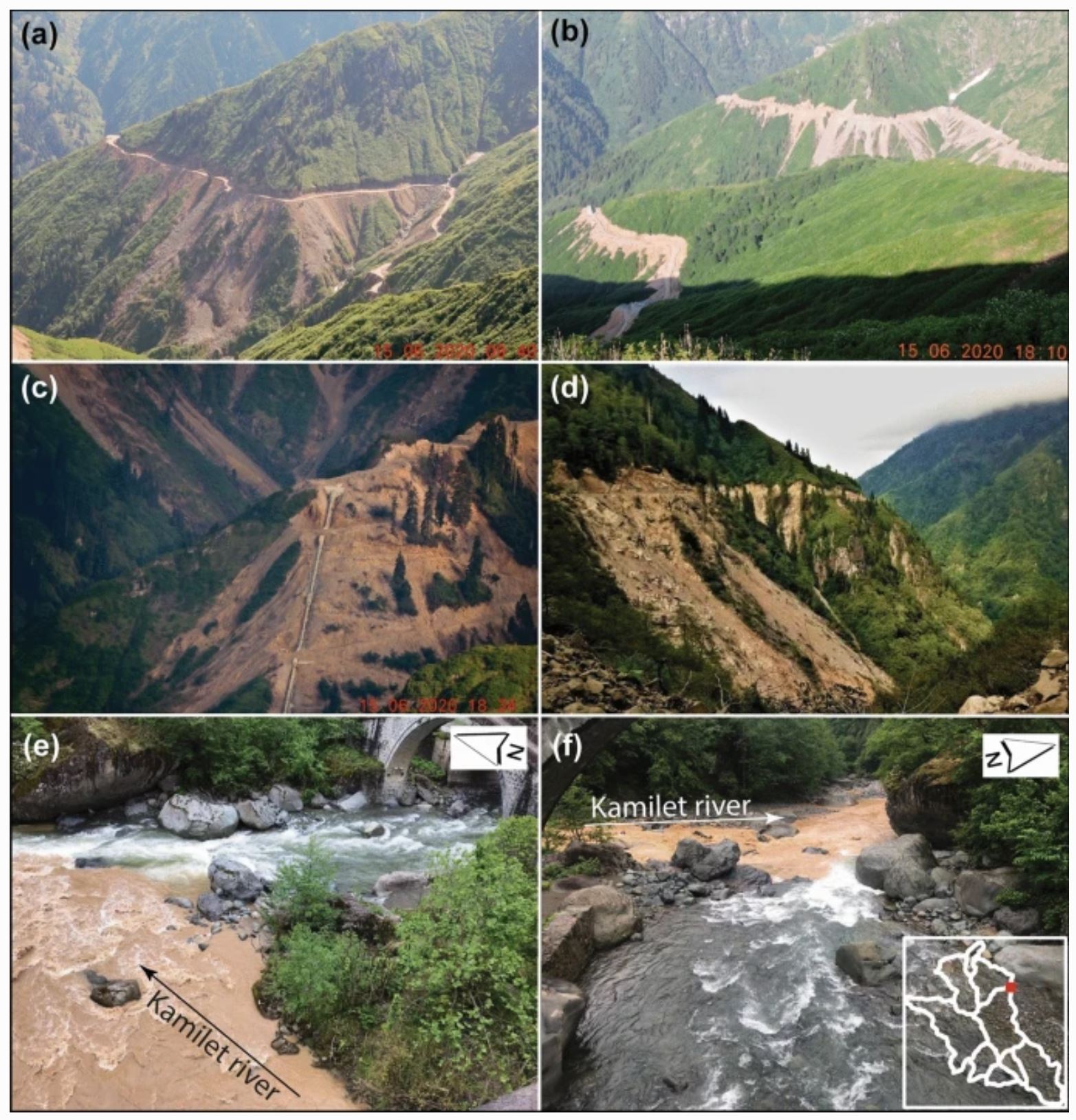Examples of road related landslides, and their impacts, in the Arhavi area of Turkey.