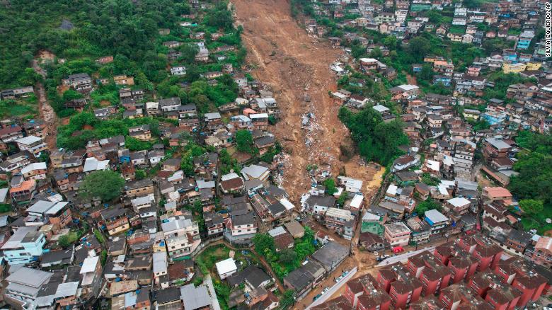 The lower portion of the landslide at Morro da Oficina in Petropolis