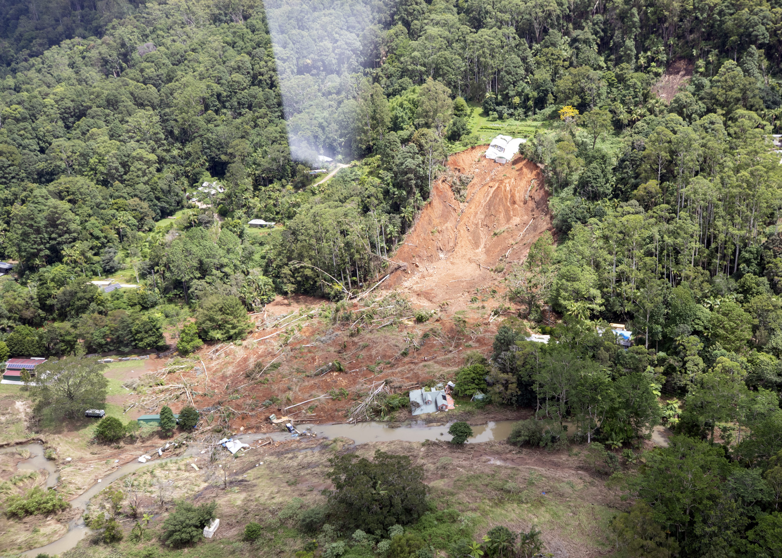 The landslide at main Arm in New South Wales, Australia.  