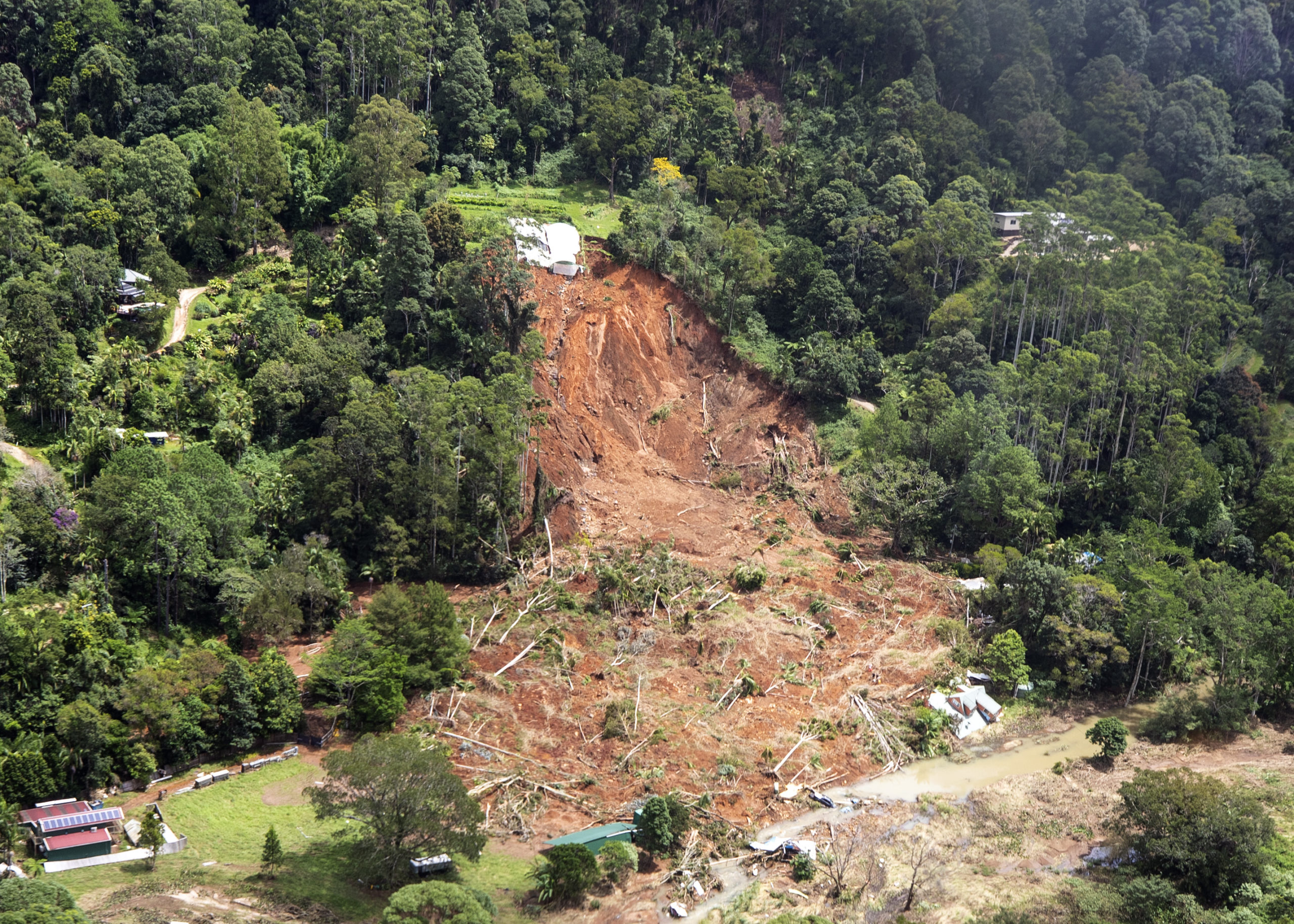 The landslide at main Arm in New South Wales, Australia. 