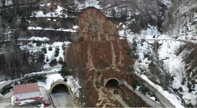 The landslide at Mount Bolu in Turkey. 