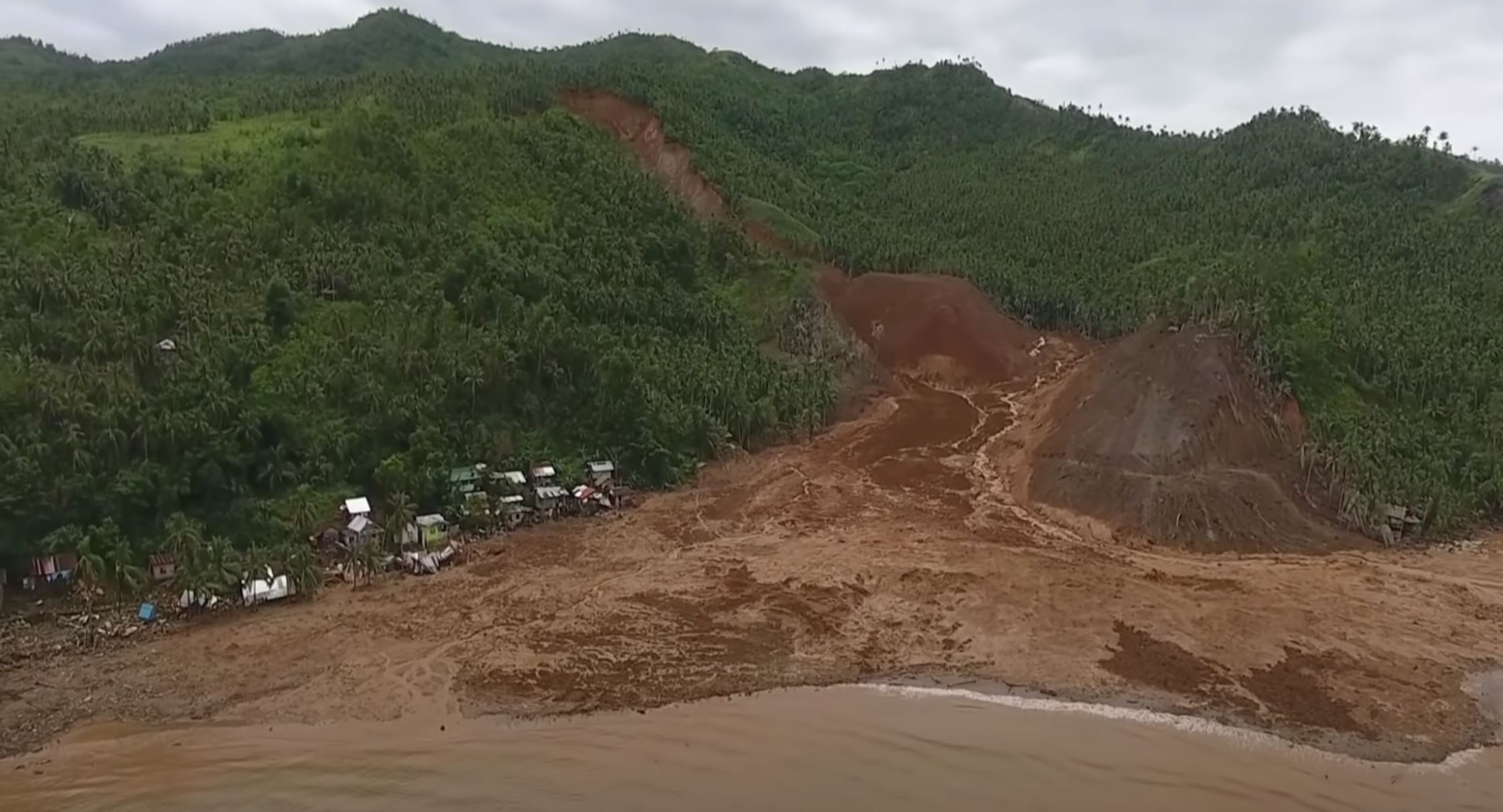 The devastating landslide at Pilar, triggered by Tropical Storm Megi.