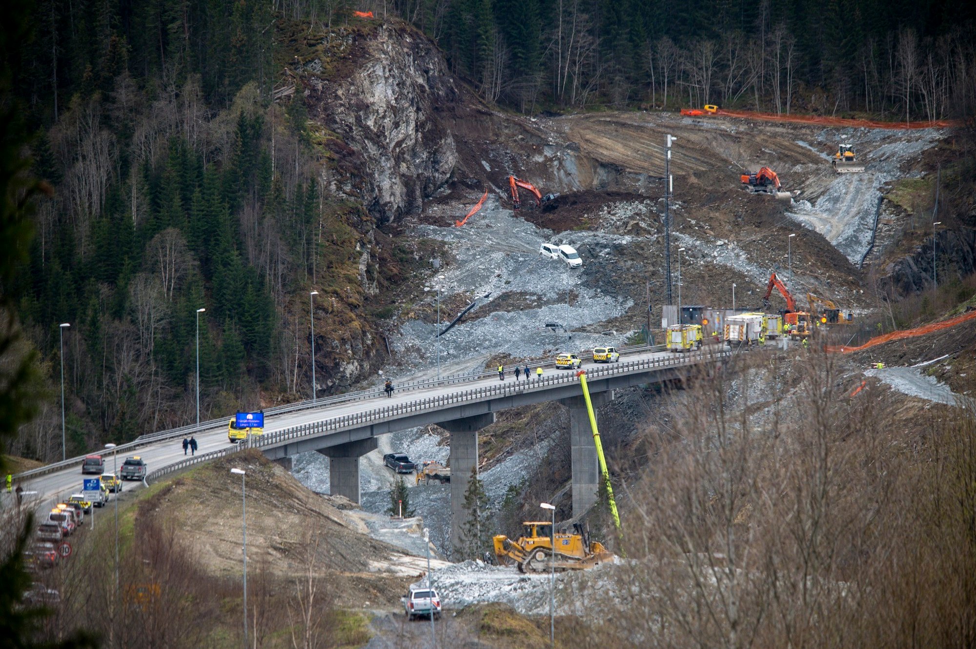 The aftermath of the landslide at Malvik in Norway on 4 May 2022