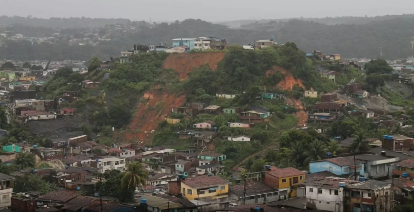 A landslide in Camaragibe city to the west of the city of Recife in Brazil.  