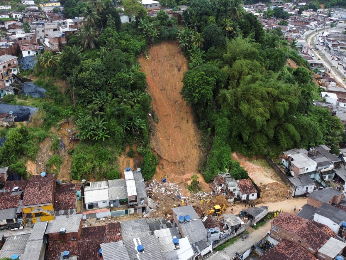 A landslide in Recife, Pernambuco, Brazil after the May 2022 extreme rainfall event.