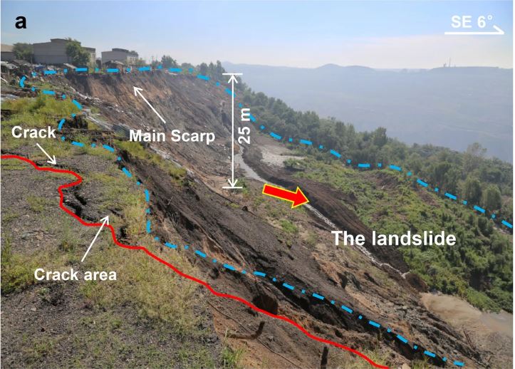 The aftermath of the major landslide at  Fushun City in July 2016. 